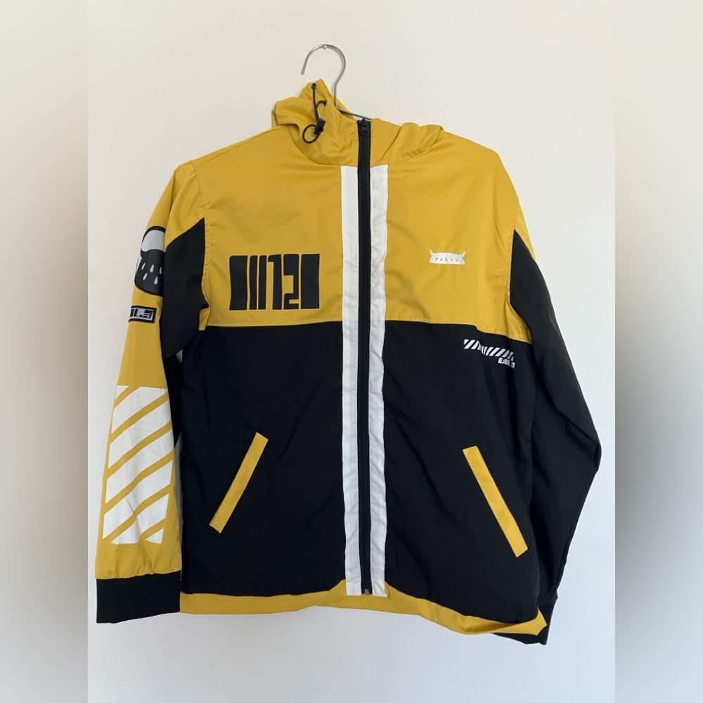 Kinwamonster Alien UFO Yellow and Black Hooded Jacket